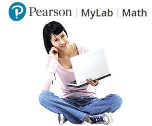 Girl with laptop and Pearson Logo above