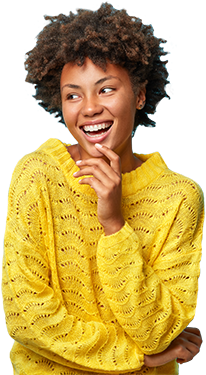 Cheerful and pleasant black woman