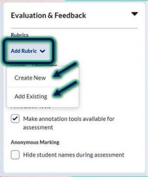 Evaluation & Feedback context menu