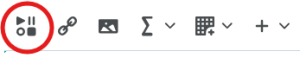 Image of HTML editor bar from D2L with the Insert Stuff icon circled in red